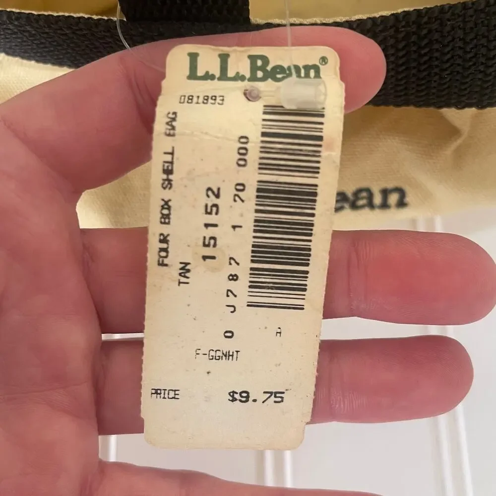 NWT Vintage LL Bean Four Box Shot Shell Bag Canvas Mini Tote RARE‎